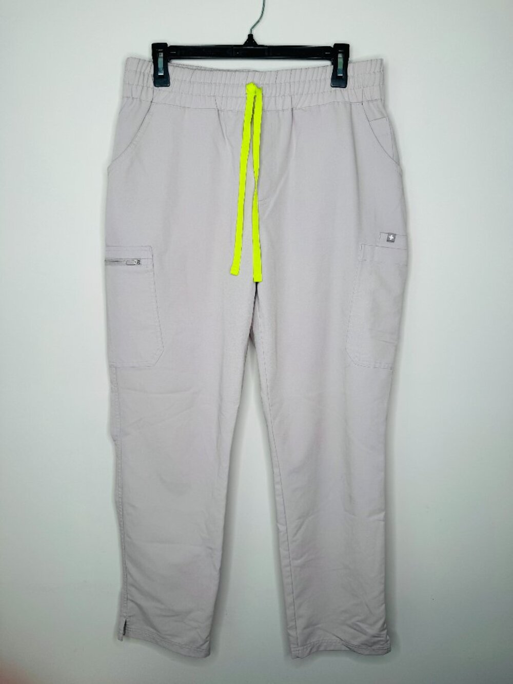 Figs Technical Collection Yola Scrub Pants L Dove Grey Pull On Elastic Drawstrin